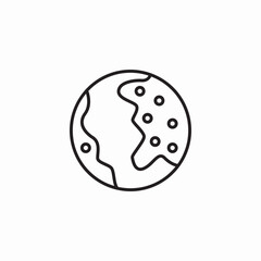 cratered world icon sign vector