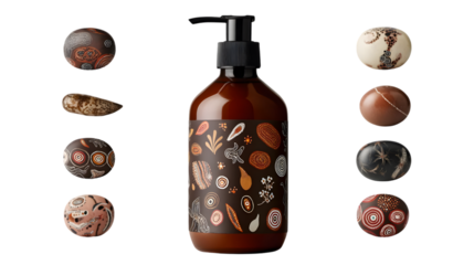 Elegant Black Bottle with Handcrafted Label Design