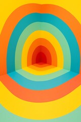 Obraz premium Vibrant Rainbow Colors in Geometric Space Design