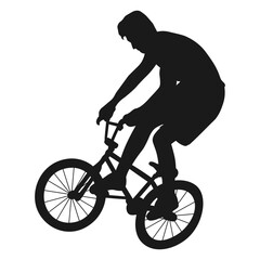 Obraz premium Freestyle Bmx Silhouette. Isolated on White Background.