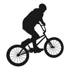 Naklejka premium Freestyle Bmx Silhouette. Isolated on White Background.