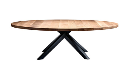 Rustic wooden dining table with metal legs