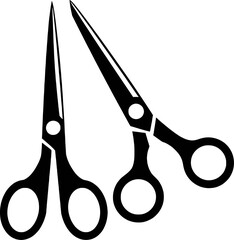 Two Black Scissors Design Hairdresser And Crafting Cutting Tool Vector Illustration
