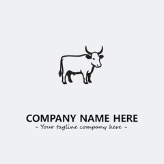 Cow illustration black and white for logo company vector image
