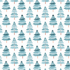 水彩　針葉樹　パターン