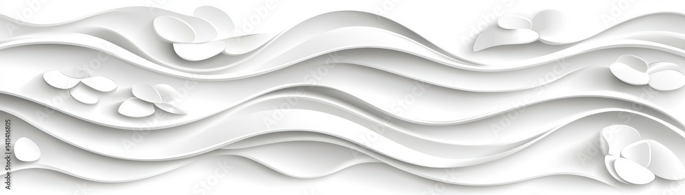 Poster dynamic white wave design abstract art 3d render minimalistic environment artistic perspective moder