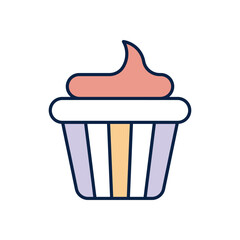 Cupcake  vector icon stock illustration