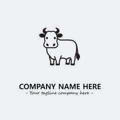 Cow illustration black and white for logo company vector image
