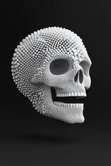 Intricate 2D Skull Design Made of Abstract Shapes and Textures