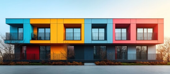 Colorful Modern Apartments Facade Exterior