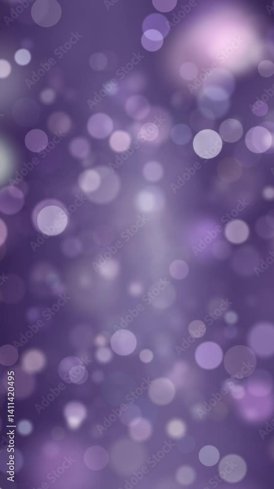 Poster slow motion looped dark violet foggy cloud bubble bokeh particles vertical animation background.