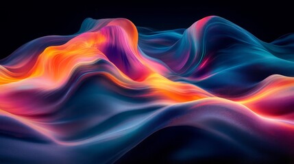 Obraz premium Abstract Colorful Waves Digital Art Background