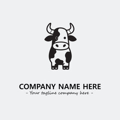 Cow illustration black and white for logo company vector image
