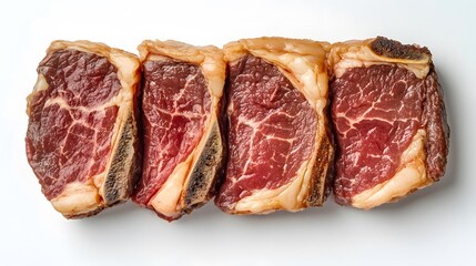 Obraz premium Raw Lamb Chops Steak Meat Food Closeup