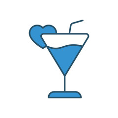 Cocktail  vector icon stock illustration