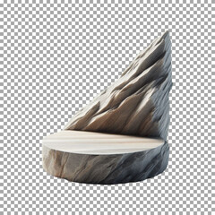 Natural Rock Surface Circular Pedestal for Presentations on transparent background, png, psd
