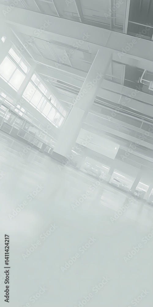 Poster minimalist ethereal architecture space with structural support beams