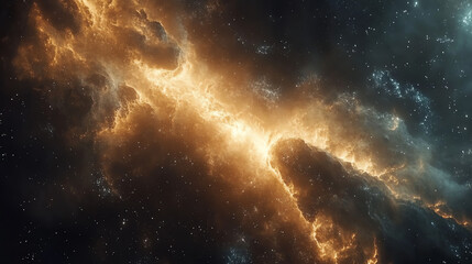 Fototapeta premium Explore stunning abstract technology cosmos with glowing particles & data stream flow. Perfect for sci-fi, futuristic designs, and digital universe visuals. High-quality deep space backgrounds.