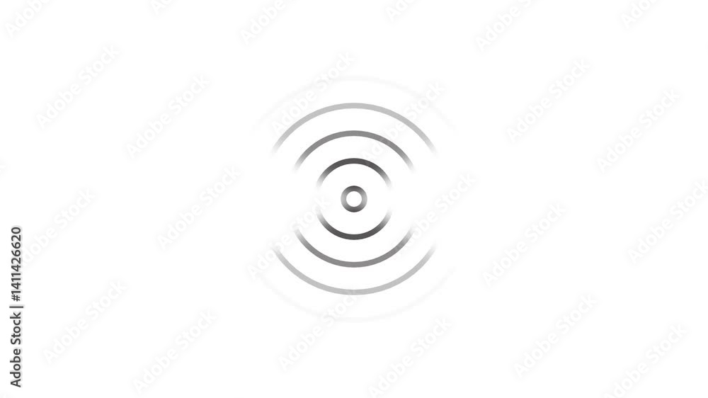 Poster radio waves background animation and expanding arc waves. 4k motion graphic animation.