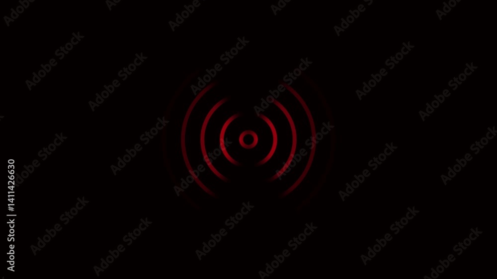 Poster radio waves background animation and expanding arc waves. 4k motion graphic animation.