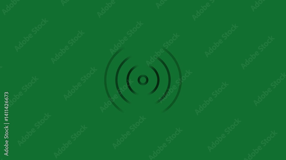 Poster radio waves background animation and expanding arc waves. 4k motion graphic animation.