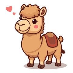 A cute cartoon style camel or lammas illustration
