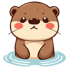a cute cartoon otter illustration