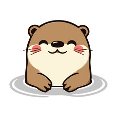 a cute cartoon otter illustration