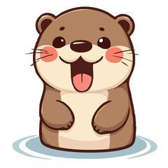 a cute cartoon otter illustration