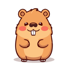 A cute cartoon hamster or quokka illustration
