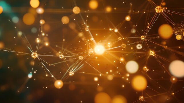 Futuristic energy web showcasing cross-linked nodes and beams across a virtual cityscape