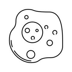 Fried Egg Outline style egg with yolk representing protein intake great for breakfast diet and health graphics