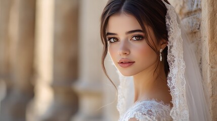 Fototapeta premium Beautiful bride outdoors