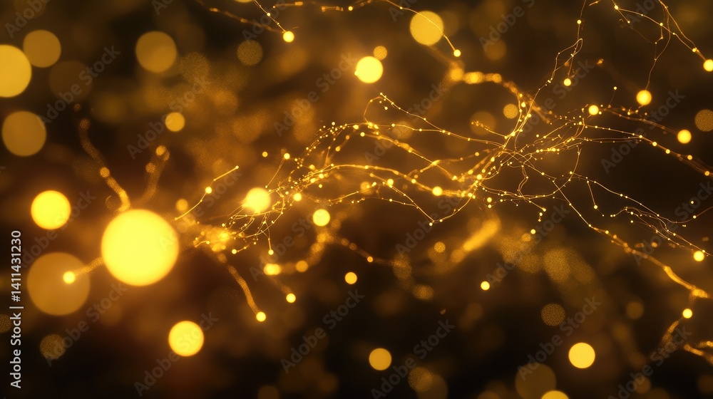 Aufkleber web of bright digital threads pulsing with light, symbolizing high-speed information transfer
