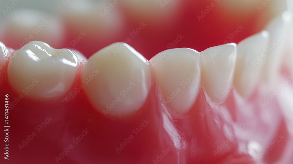 Aufkleber artistic macro frame showing craftsmanship of gum structure on denture set in dental scene