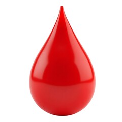 Obraz premium 3D red blood drop icon plastic shiny white background