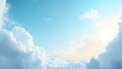  Sky with Clouds: Abstract background resembling a heavenly space with light clouds. 