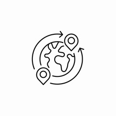 global locations icon sign vector