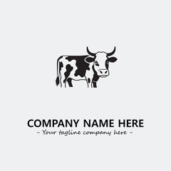 Cow illustration black and white for logo company vector image

