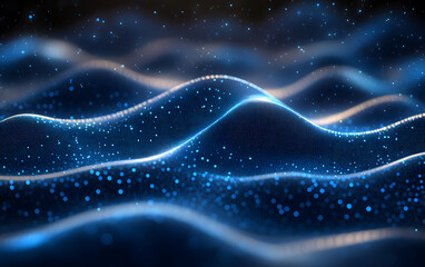 Abstract blue wave pattern digital background image