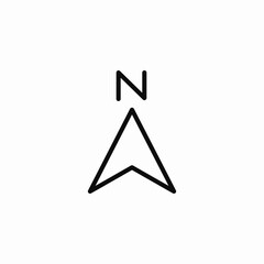 north indicator icon sign vector