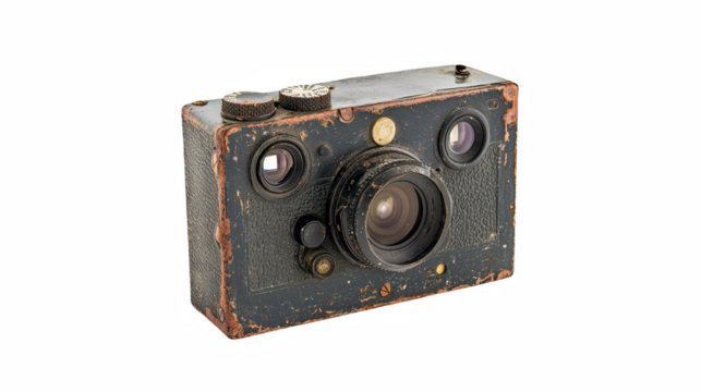 an old camera with speakers on a transparent background, PNG image, PNG file, Generative art.
