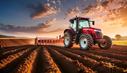 Fototapeta premium tractor in the field