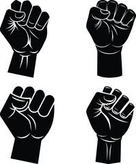 A fisted hand of a worker vector illustration silhouette