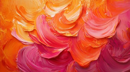 Obraz premium Abstract Paint Texture with Orange Pink and Red Swirls