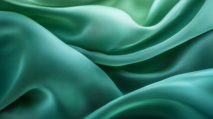 Fototapeta premium Draped Teal Silk Fabric Texture Background