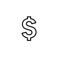 Obraz premium Dollar sign icon in outline financial style