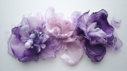 Obraz premium Abstract Purple and Pink Floral Ink Painting