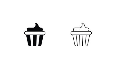 Cupcake  icons set vector stock illustration