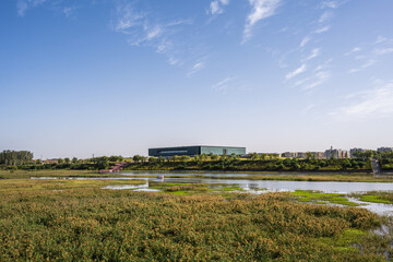 Modern Architecture by a Riverbank